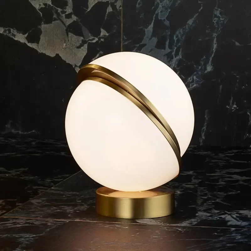 Modern Acrylic LED Desk Lamp Metal Base Classic Design Table Light for Bedroom Hotel Decor Reading Nightstand Lighting