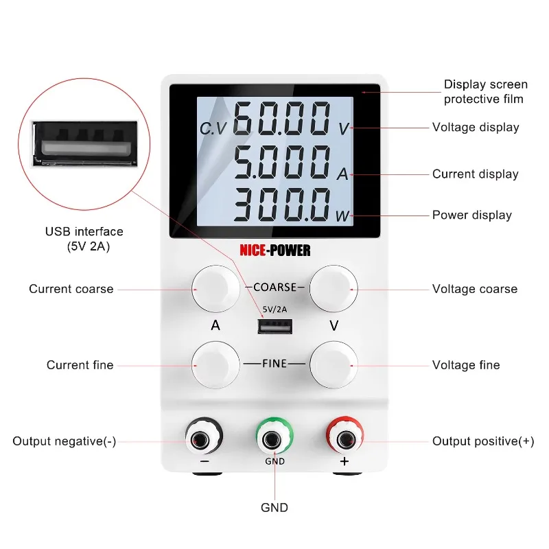 تسليم سريع الطاقة Sps605D 60V 5A مقعد متغير رقمي قابل للتعديل تيار مستمر التيار الكهربائي