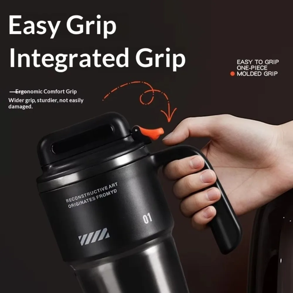 304 Stainless Steel Sports Insulated Bottle One-Click Open Lid Large Capacity Insulated Water Bottle Car-Mounted Ice Maker