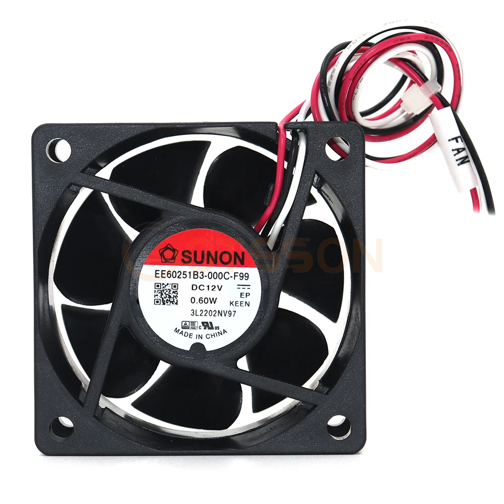 

new sunon EE60251B3-000C-F99 6025 60mm 6cm cooling fan 60*60*25mm DC 12V 0.6W 2wires 3wires