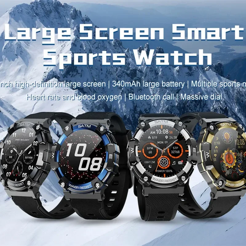 Männer Outdoor Robuste Sport Fitness Bluetooth Anruf Smart Uhr Herzfrequenz Blutdruck Sauerstoff Monitor Smartwatch