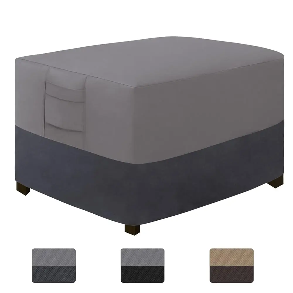 

Outdoor Ottoman Cover, Waterproof Patio Ottoman Cover, Heavy Duty Outdoor Furniture Cover With Padded Handles (40""X30""X17"",