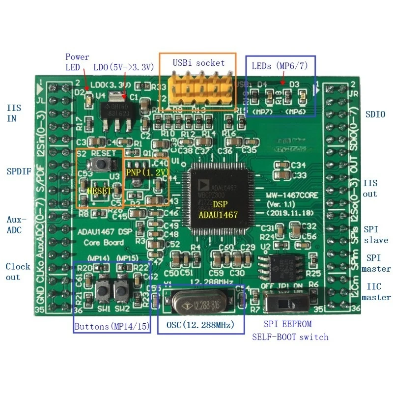 For ADAU1467 Development Board ADAU1466/1452 Core Board