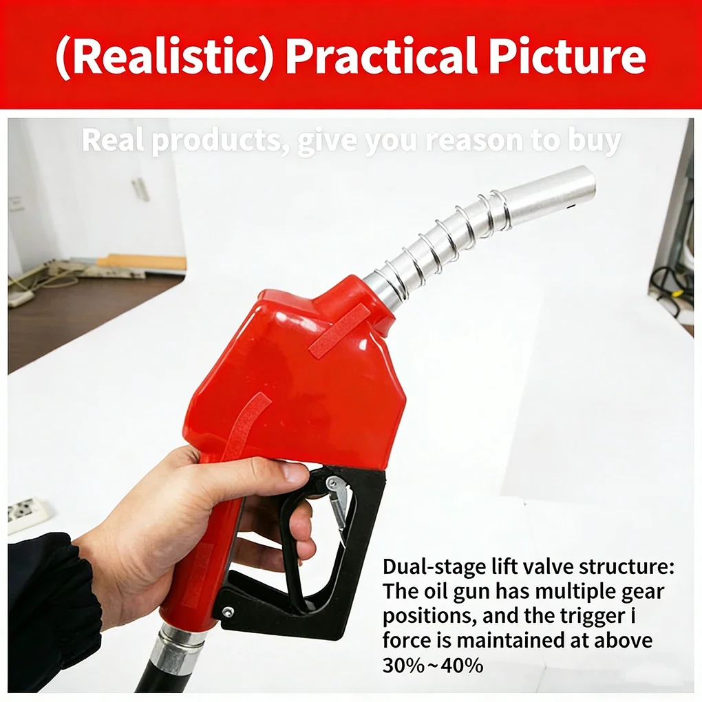 Automatic Shut Off Fuel Nozzle Gun Stainless Steel Diesel Refueling Tool Leak Proof For Garage Gas Station Dispensing