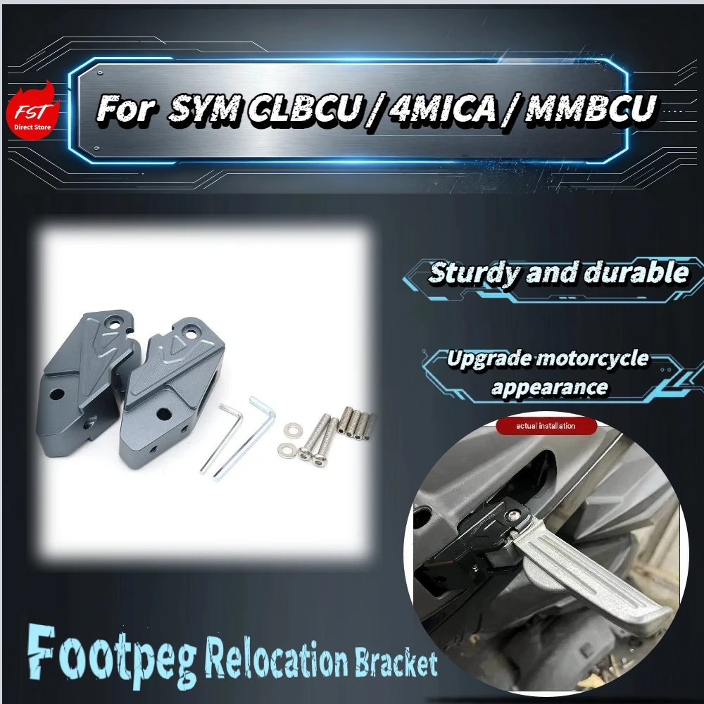 For SYM CLBCU 4MICA MMBCU Passenger Footpeg Relocation Bracket Sturdy Foot Rest Shift Mount Mod Accessories