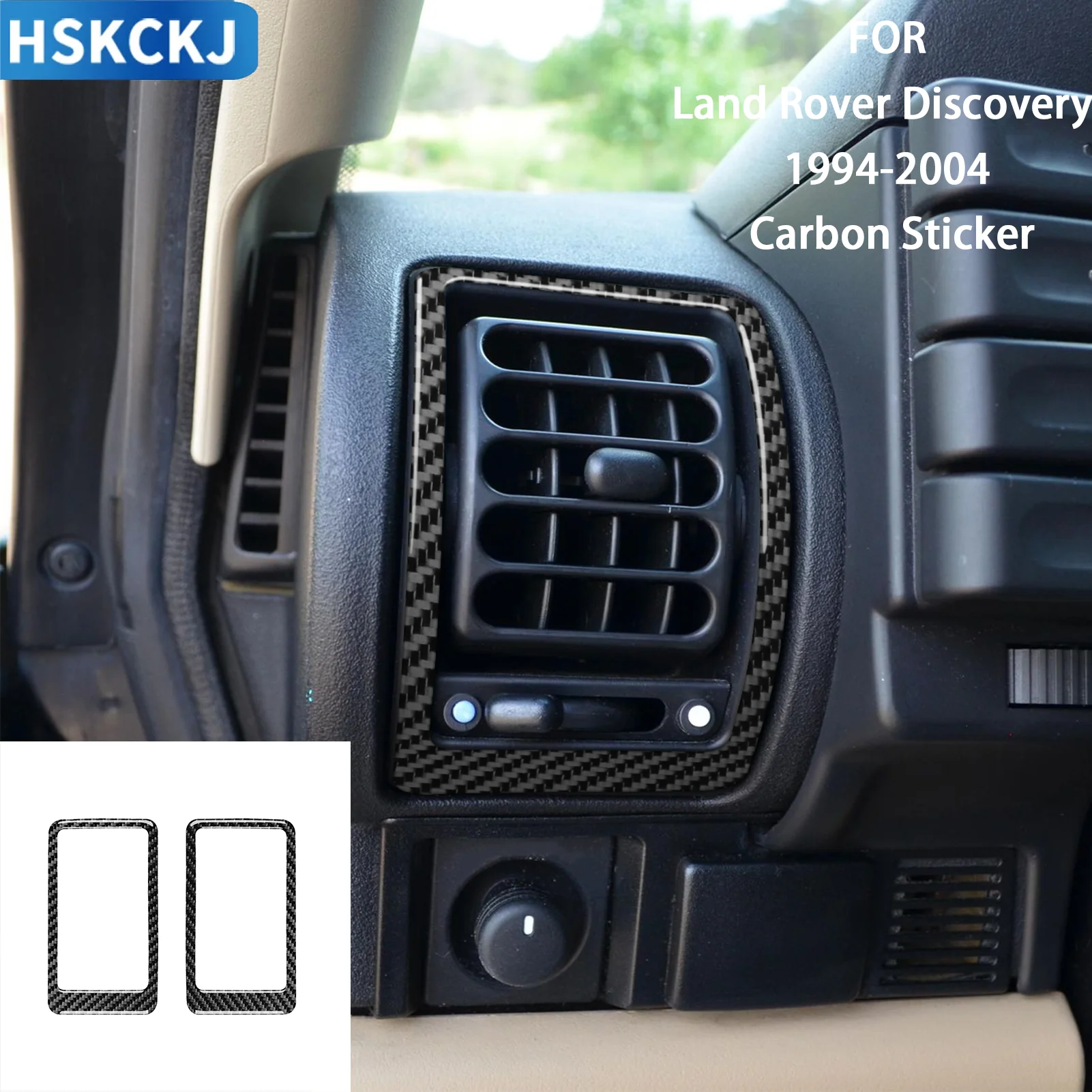 For Land Rover Discovery 1994-2004 Carbon Fiber Defroster Air Vent Grille Cover Interior Accessories (2pcs)