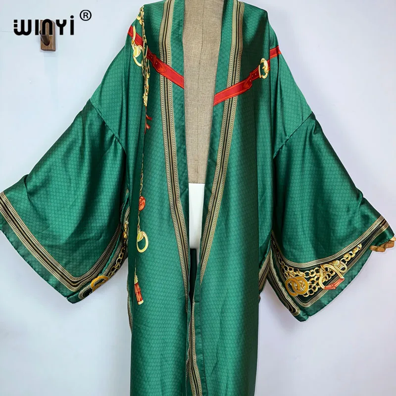 Kimono kobiety w stylu Retro artystyczny długi rękaw z nadrukiem kardigan damski luźna bluzka na co dzień okrycie plażowe imprezowy kaftan