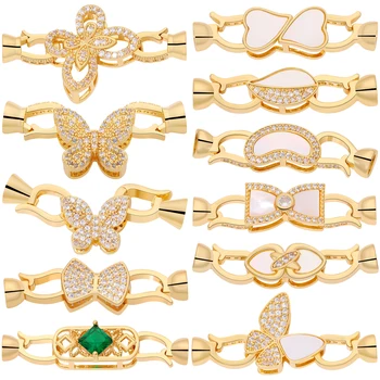 Juya 18K gerçek altın kaplama malzeme raptiye kapatma kabuk inciler kilit klipsler aksesuarları DIY iğne boncuk takı yapımı için