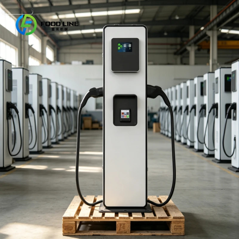 Customized Multi Power 20kW 30kW EVSE DC Fast Charger, Two Cable Pedestal Mount Charging Station Support OCPP