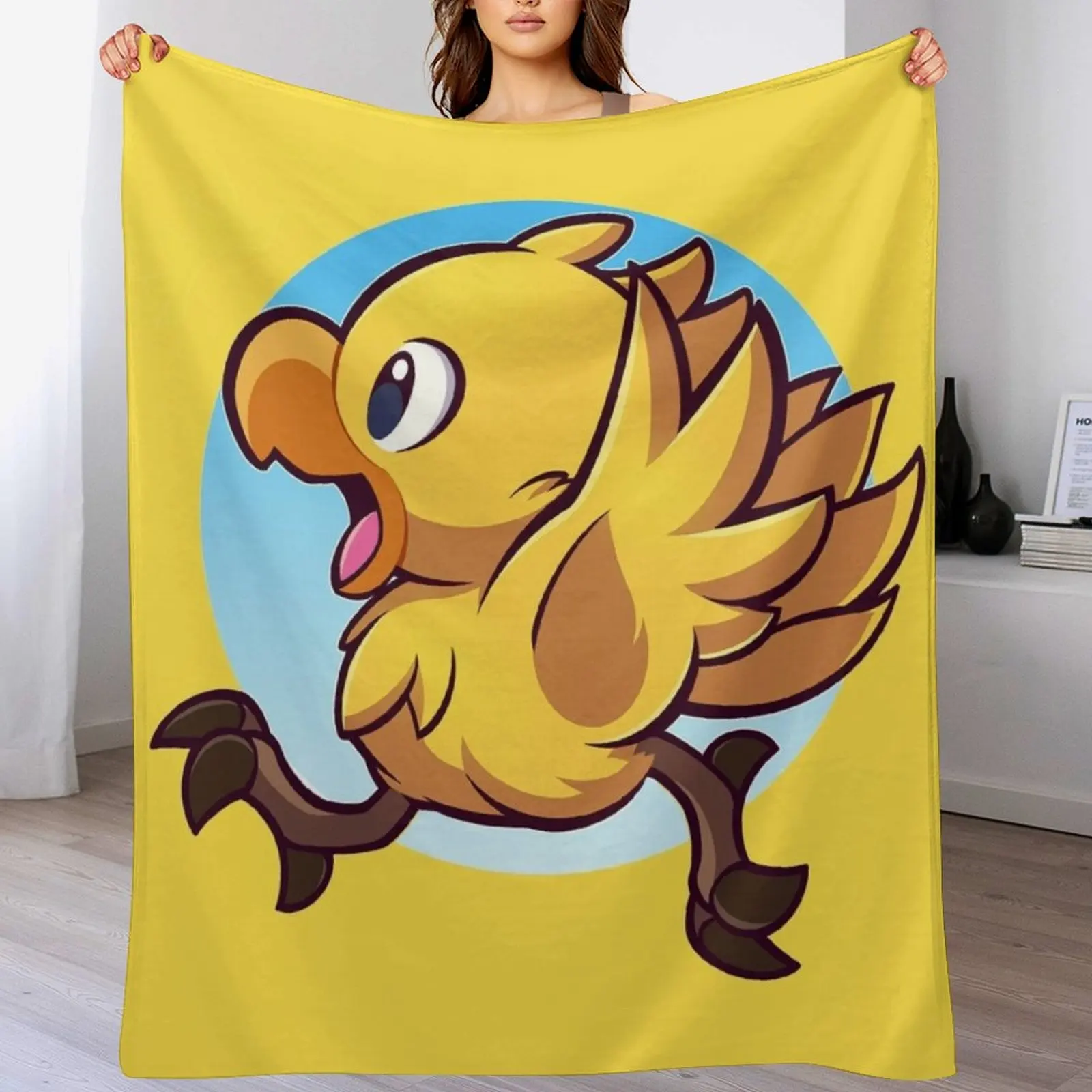 

Chocobo Yellow Bird Adventure Throw Blanket Sleeping Bag Designers Stuffeds funny gift Blankets