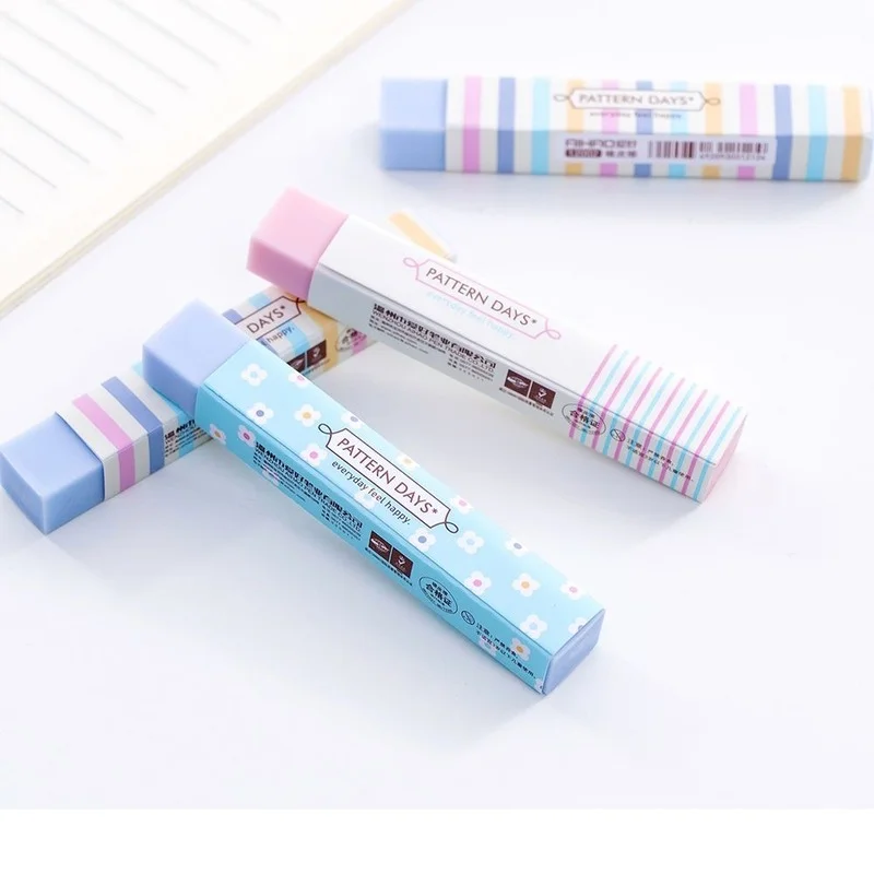 Rainbow Long Strip Eraser 5PCS Student Art Painting Pencil Rubber Candy Color Correction Stationery