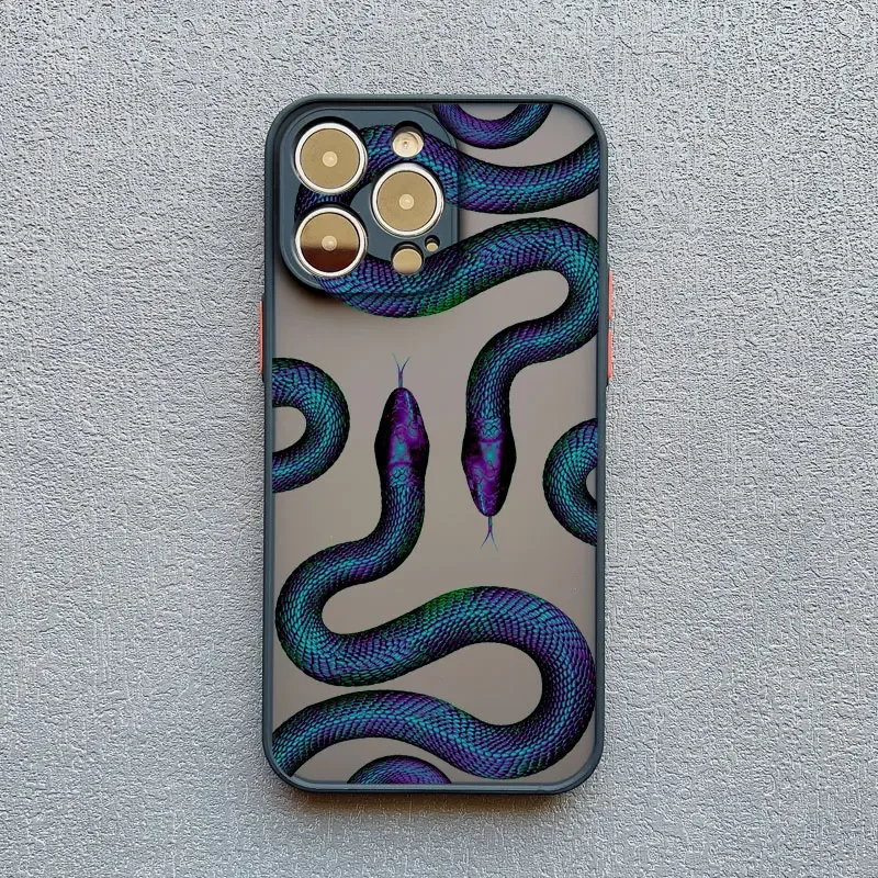 Green Snake Luxurious Black Gold Snake Phone Case for IPhone 16 Plus 15 14 13 12 11 Pro Max Mini Anti Fashion Drop Phone Case image 3