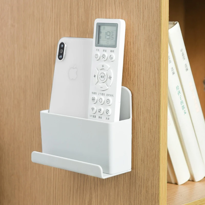 Wall Mounted Storage Box Remote Control Air Conditioner Organizer Storage Case Mobile Phone Plug Holder Stand Container Rack