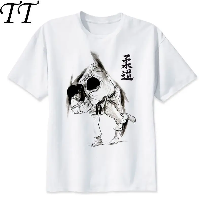 

2025 judo T-shirt men summer t-shirt boy print tshirt anime t shirt brand clothing white color tops tees M8124