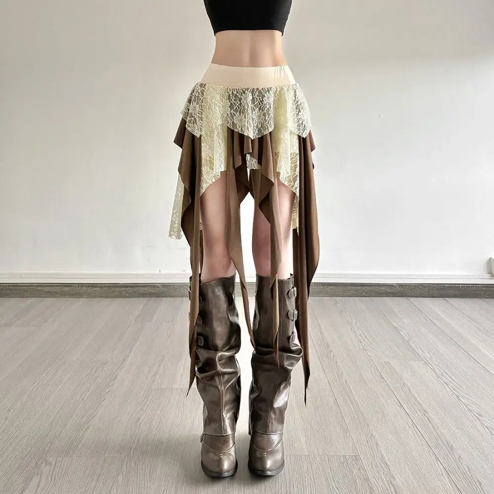 Süße Mesh Blume Mädchen Kurzen Mini Rock Hohe Taille Rüschen Spitze A-linie Rock Multi-schicht Kuchen Kleid Quaste Mini röcke Sommer