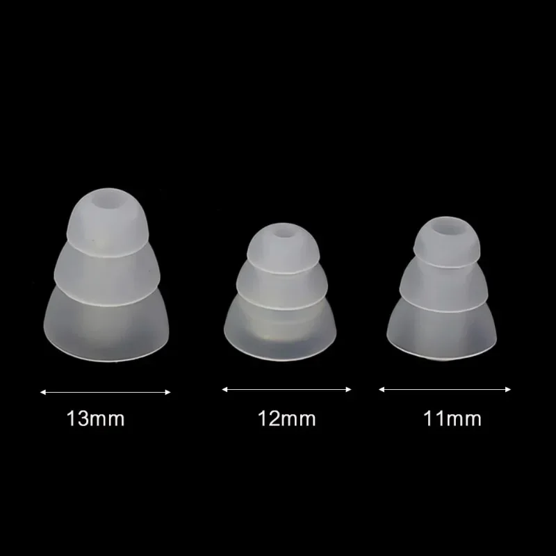 Substituição de fone de ouvido de silicone para fones de ouvido com fio antiderrapante, tampas de ouvido, 3 camadas, S, M, L, Eartips, tampas de capas, 10 pares, 5 pares, 1 pares