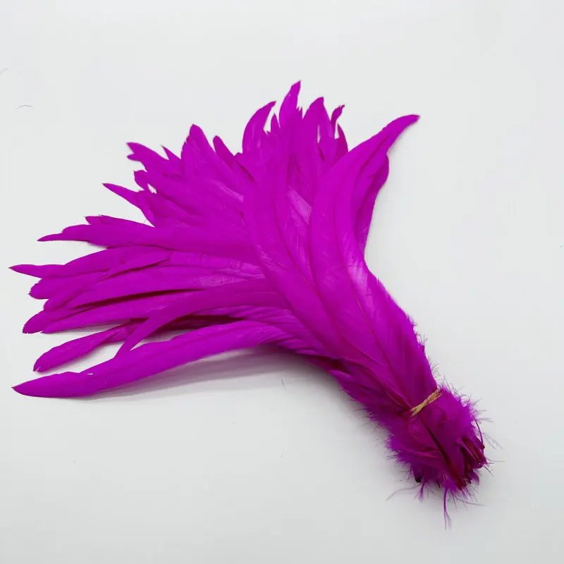 Natural Rooster Tail Feather 100pcs/lots Cock Plume 25-45cm Pink Red DIY Clothing Jewelry Decoration Party Stage Performance