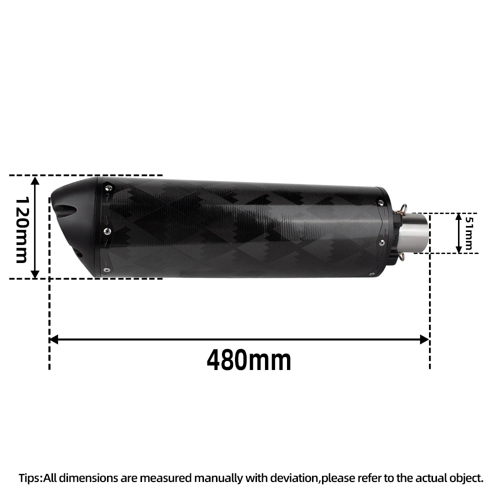 Motorcycle Exhaust Muffler 51MM Universal Adventure Motorbike Exhausts Tail Tube For R1200GSA R1300RS Tracer 9 GT Versys 1100 SE