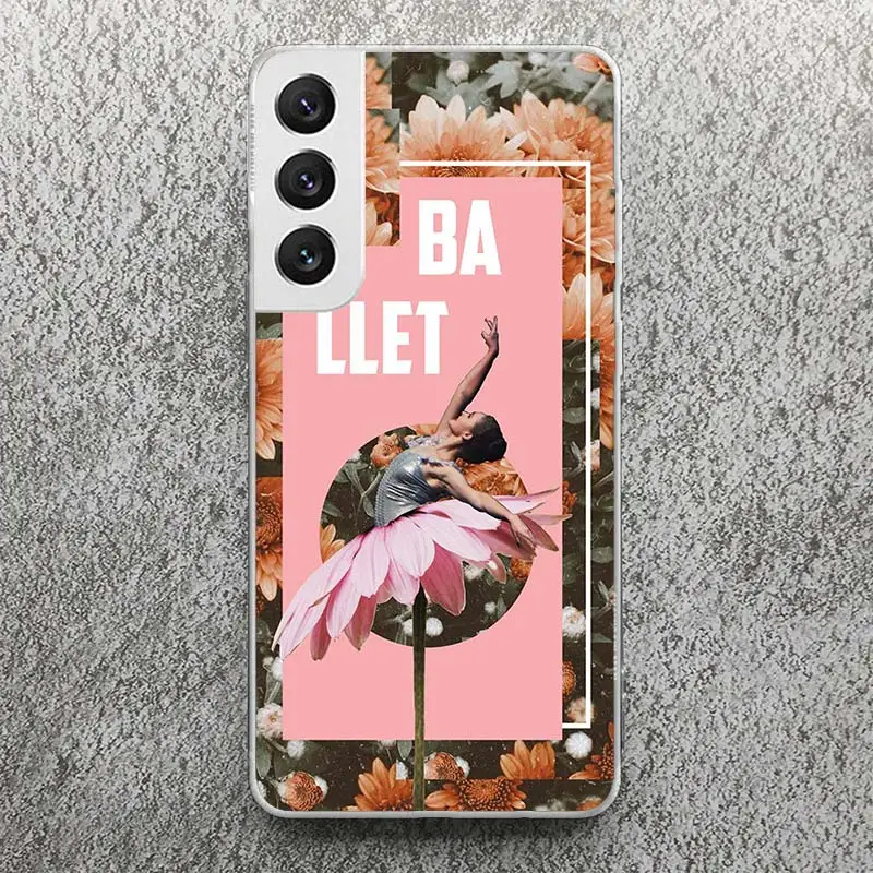 Ballerina Ballet Dancing Print Soft Case for Samsung Galaxy S24 S23 S22 Ultra S21 S20 FE S10 Plus Phone Shell S9 S8 + S10E Patte