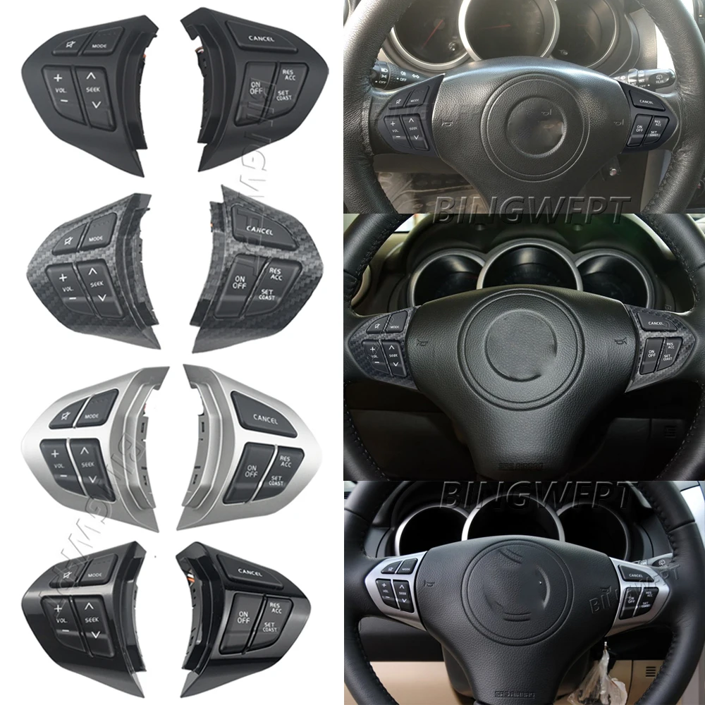 

Автомобильные аксессуары для Suzuki Grand Vitara 2005-2015, серебристый/черный/углеродное волокно/черный пианино, кнопка круиз-переключателя на руле