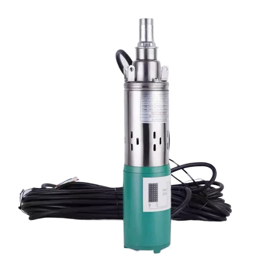 

250W 300W Max Head 80M Solar Deep Well Submersible Solar Water Pump Solar Water Pump for Agriculture Flow 2T/Hour with 10M Cable