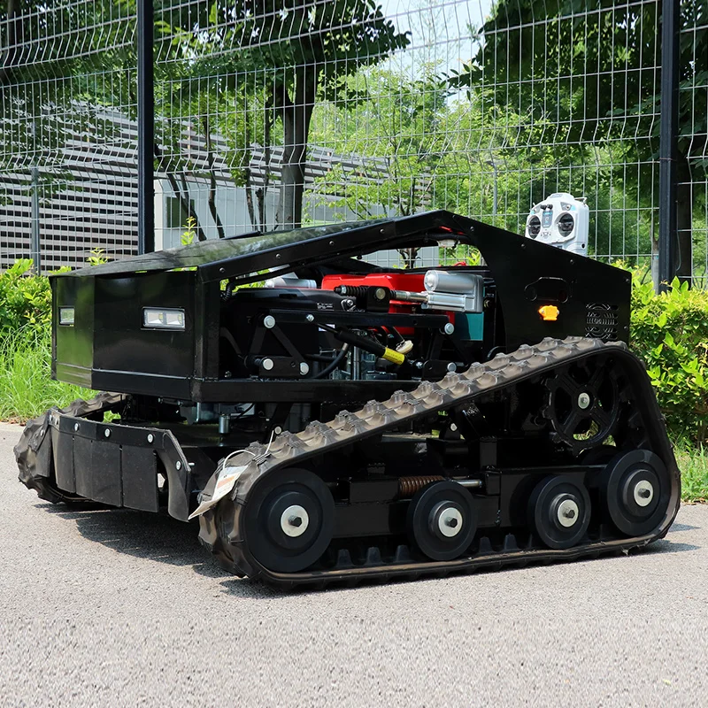 맞춤형 잔디 절단 폭 800mm 제로턴 정원 트랙 휠 크롤러 원격 잔디 깎는 로봇