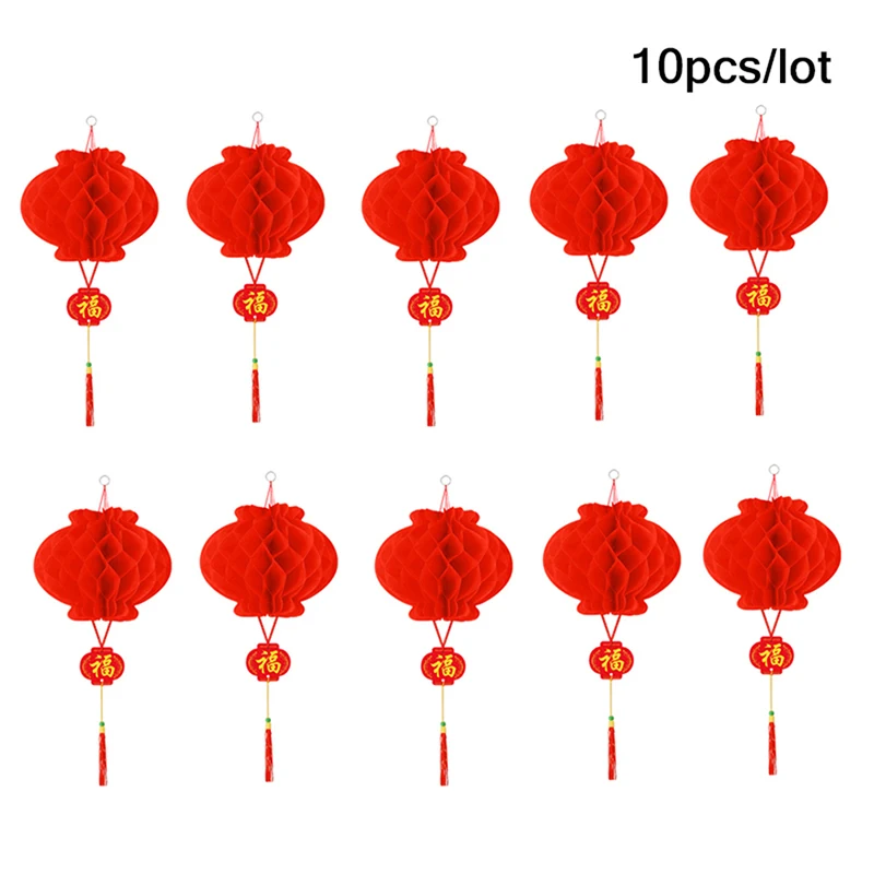 Tradicional chinesa lanterna de papel vermelho, impermeável Festival lanternas decoração, pendurar pingente, ano novo, 6 ", 2023, 10pcs