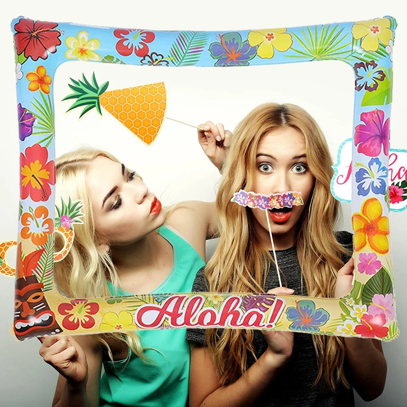 Hawaiianische Geburtstagsparty-Dekoration, Fotokabinen-Requisiten, Banner, Kuchendeckel, tropischer Sommer, Flamingo, Luau Aloha, Party-Dekoration