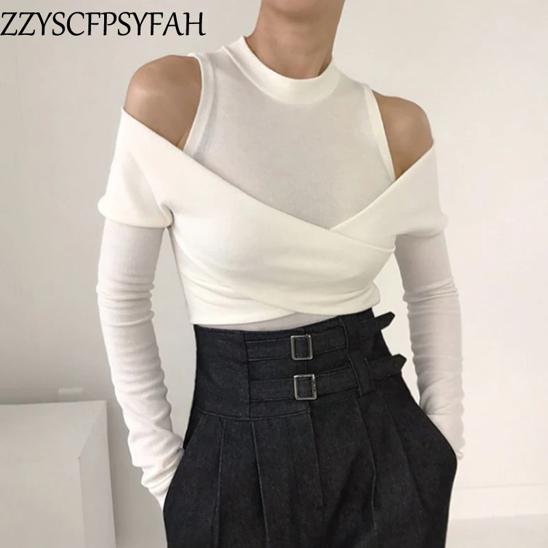 New fashion hot selling woman tshirts nice netred casual lady t shirt beautiful women sexy white off shoulder top aesthetic BAA