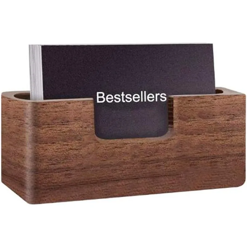 1PC Business Card Holder, Tabletop Name Card Holder, Office Desktop Wooden Business Card Stand