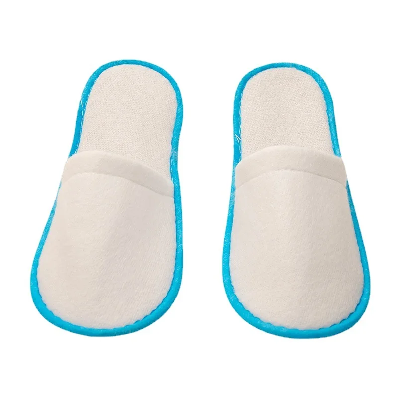 1Pair Spa Slippers Brushed Plush Closed-toe Disposable Slippers For Men Women Suitable For Hotel Unisex Home Guest Non-slip Shoe