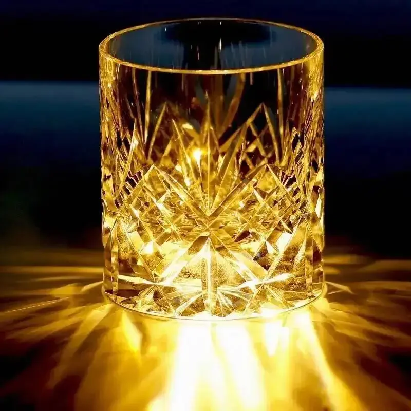 K9 Numerous Flowers Crystal Whiskey Cup With Wooden Box Collection Level Wine Glasses Shiny Whisky Tumbler Rock Glass Gift Box