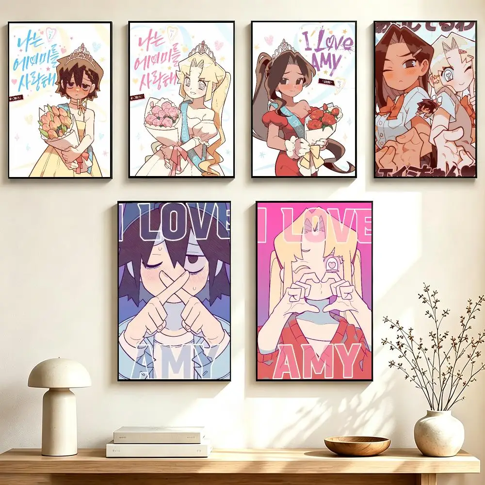 Pop Fan Artwork I-I Love Amy Poster Wall Sticker Poster for Living Room Bedroom Decor Gift Lightweight Self‑Adhesive PP Material