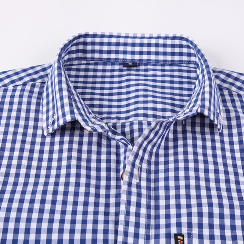 Button Up Shirt Plaid Mens Fashion Clothing Trends 100% Cotton Slim Fit Shirt Men Shirts Longsleeve Shirt for Men Retro Clothes - Image 4