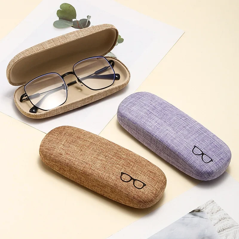 High Quality Glasses Case For Men Women Linen Cloth Eyeglass Cases Cover Hard Portable Spectacles Box Holder Eyewear Storage
