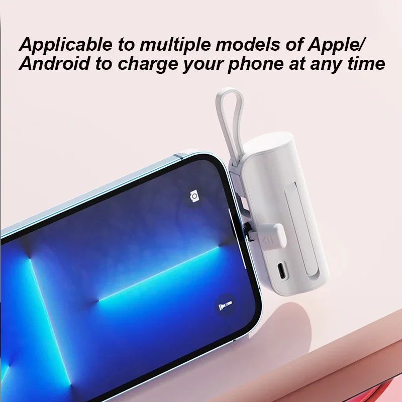 Мини-банк питания емкостью 10000 мАч для IPhone 13 14 15 Xiaomi Samsung Tye-c/Apple, внешний аккумулятор с интерфейсом, двойная зарядка с кабелем USB C