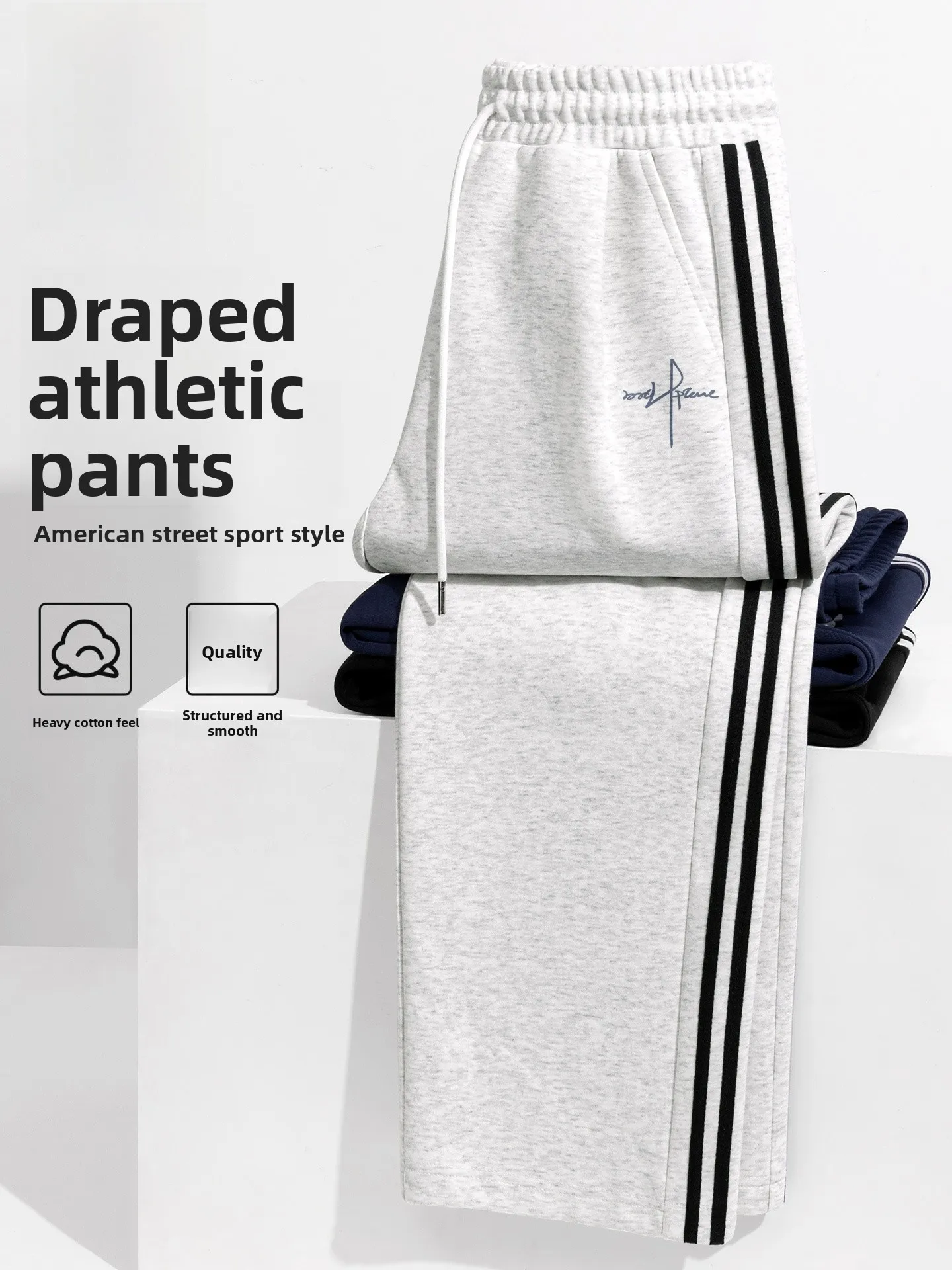 

Мужские утепленные прямые брюки Jeanswest в полоску, повседневные, весенние, новые, для бега и фитнеса, длинные, в американском уличном стиле