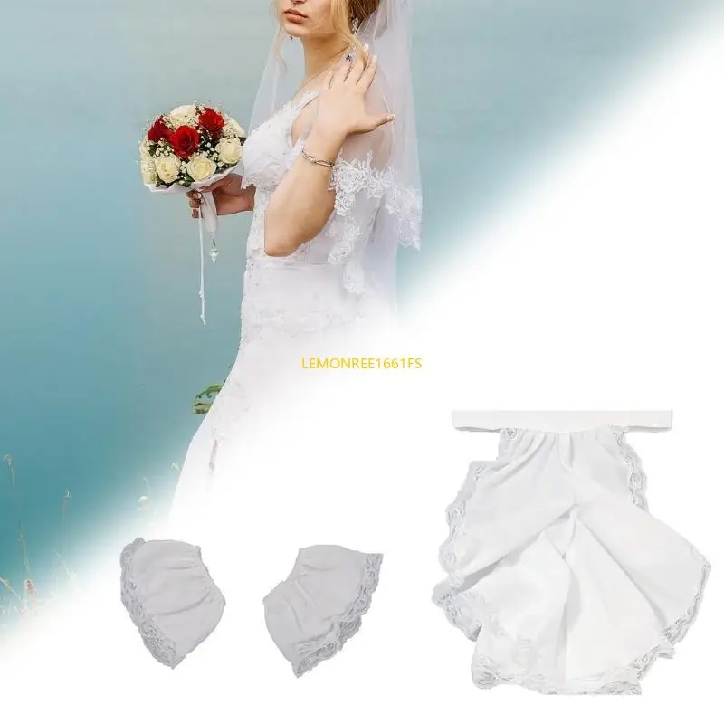 

Q39C Elegant Multilayer Gloves Set Detachable Laces Mittens Lady Lolitas Mittens for Halloween Party Costumes