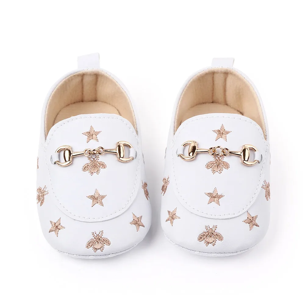 Brand Infant Boy Crib Shoes 1 Year Baby Item Footwear with Bees Stars Newborn Casual Loafers Toddler Soft Moccasin for Girl Gift