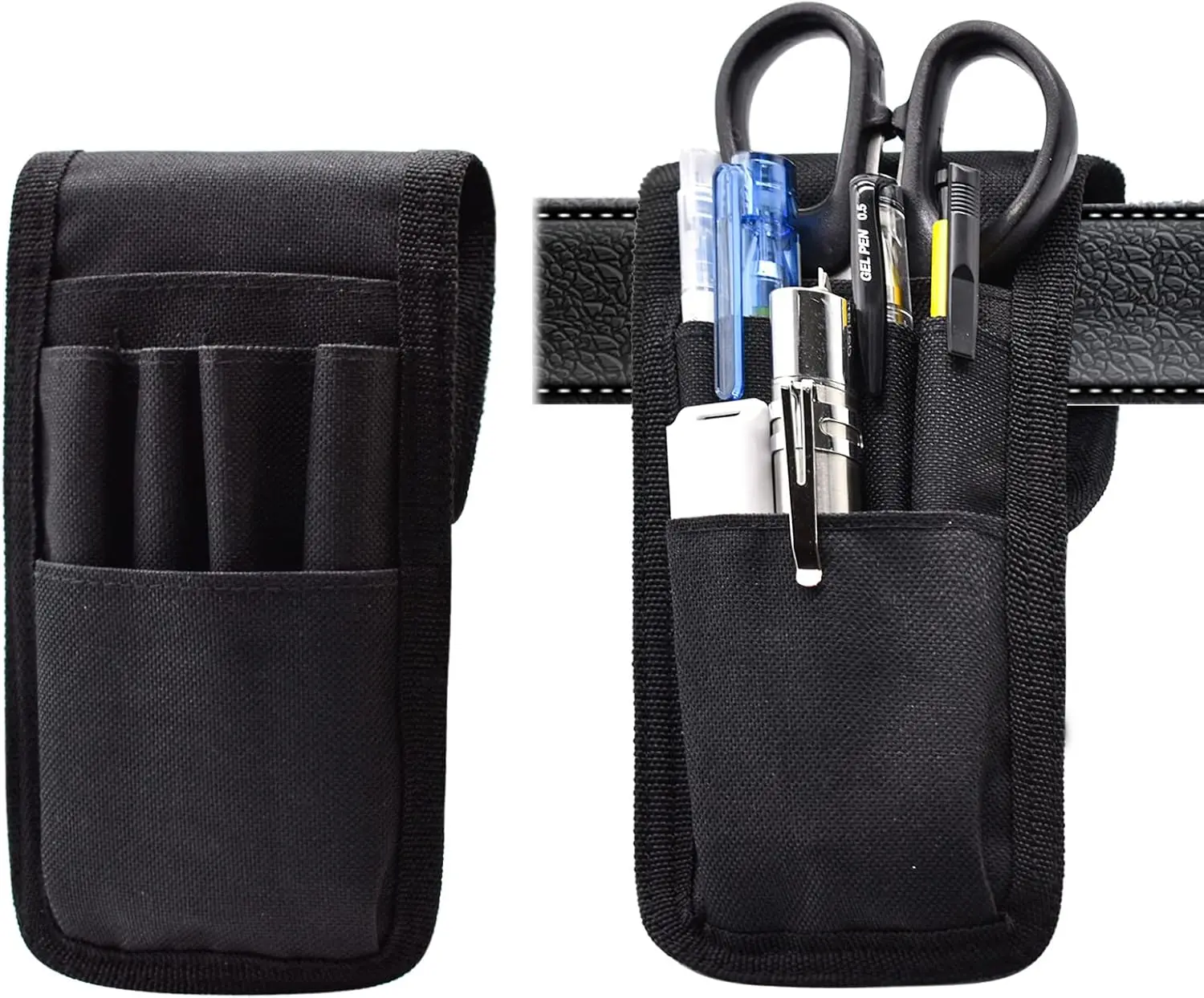 

Multifunctional Belt Pen Holder, Adjustable Tactical Pencil Pouch, Detachable Duty Sleeve Case for Pens Rulers Scissors
