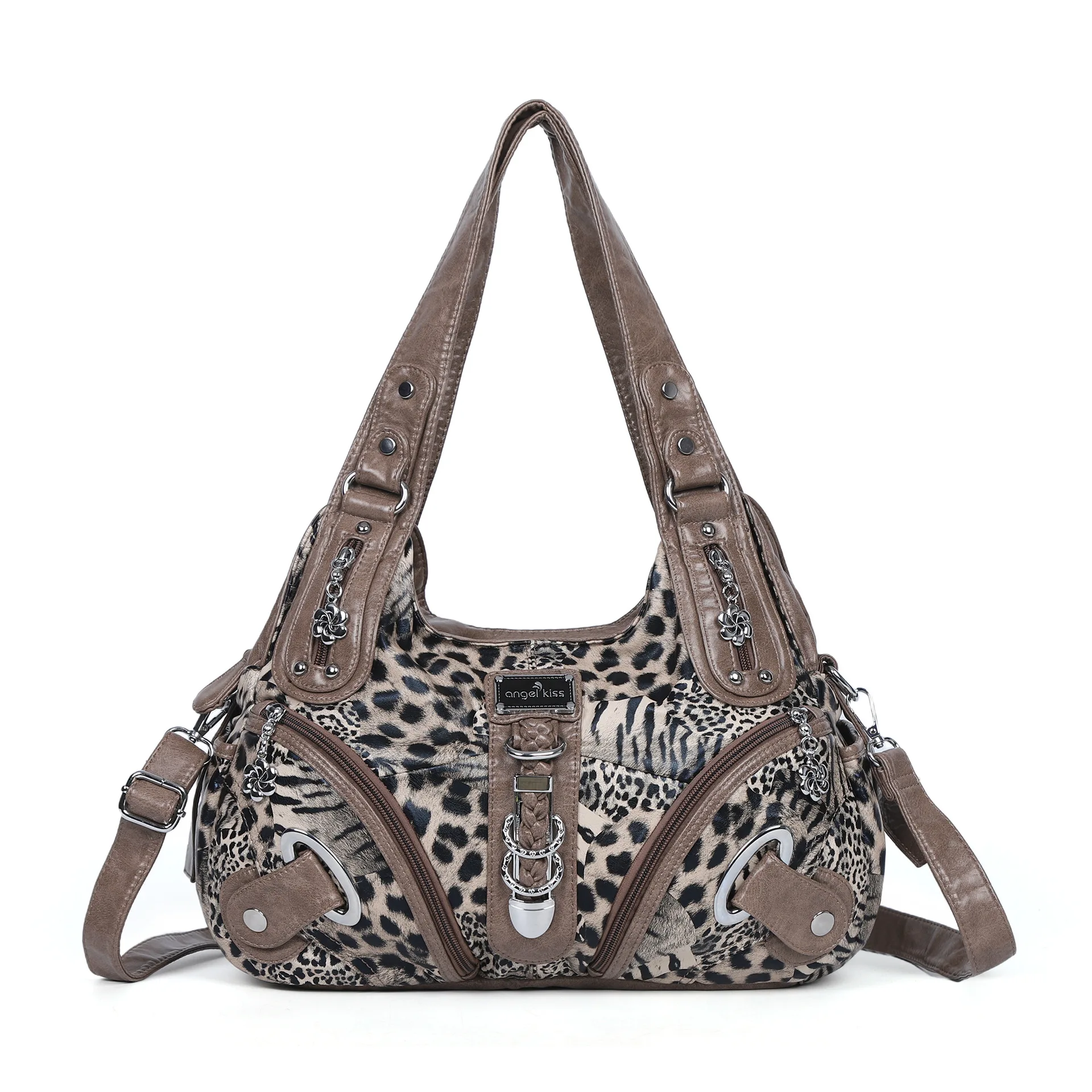 Angel Kiss Women's Fashion Shoulder Bag Large Top-Handle Satchel Dumpling Pack Multi-Pocket Coffee Shoulder Bag Purse image 3