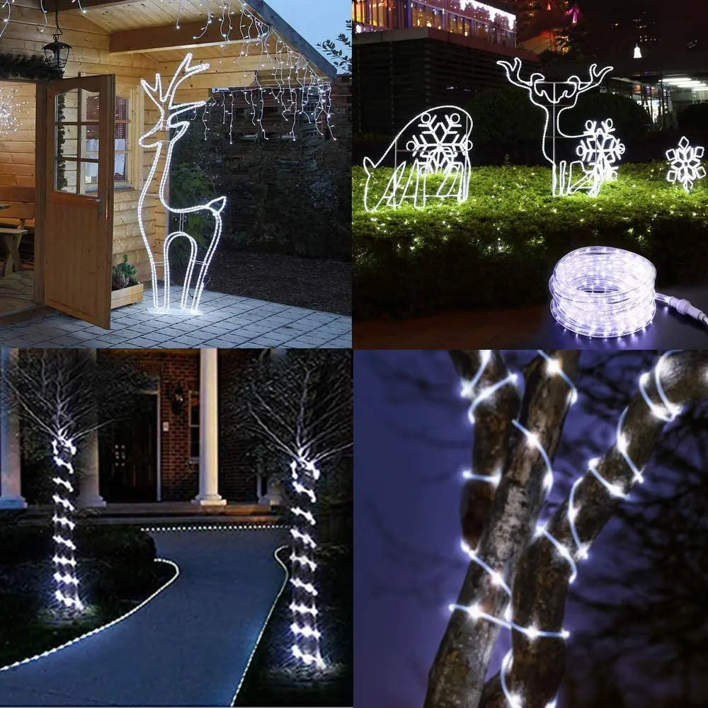 Solar Rope Lights 5/10/20M White Solar Led Tube Fairy Lights Waterproof For Outdoor Garden Tub Street Decor 8 Modes String Lamps