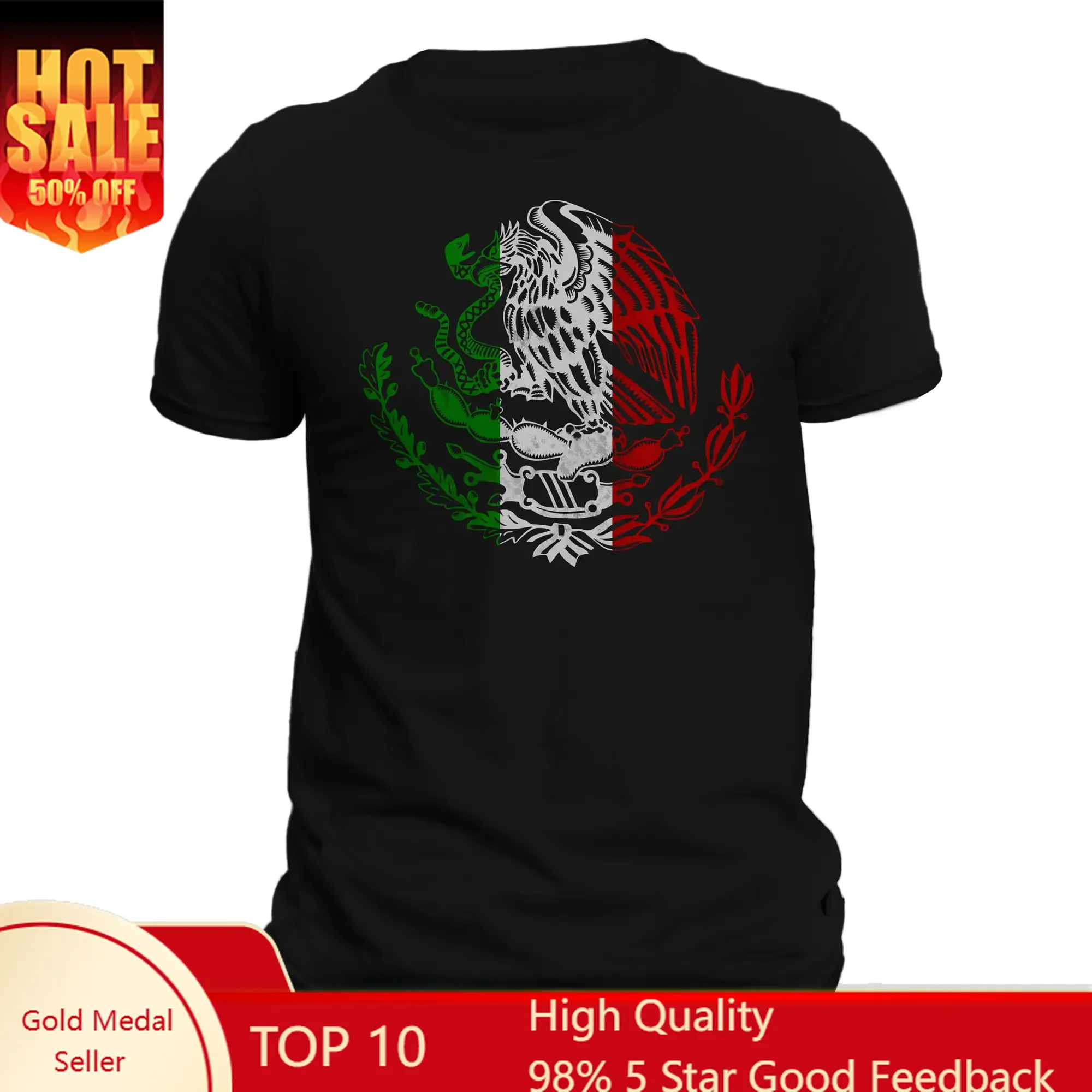 Mexico Mexican Flag Eagle T-Shirt- Playera Con el Aguila De Mexico