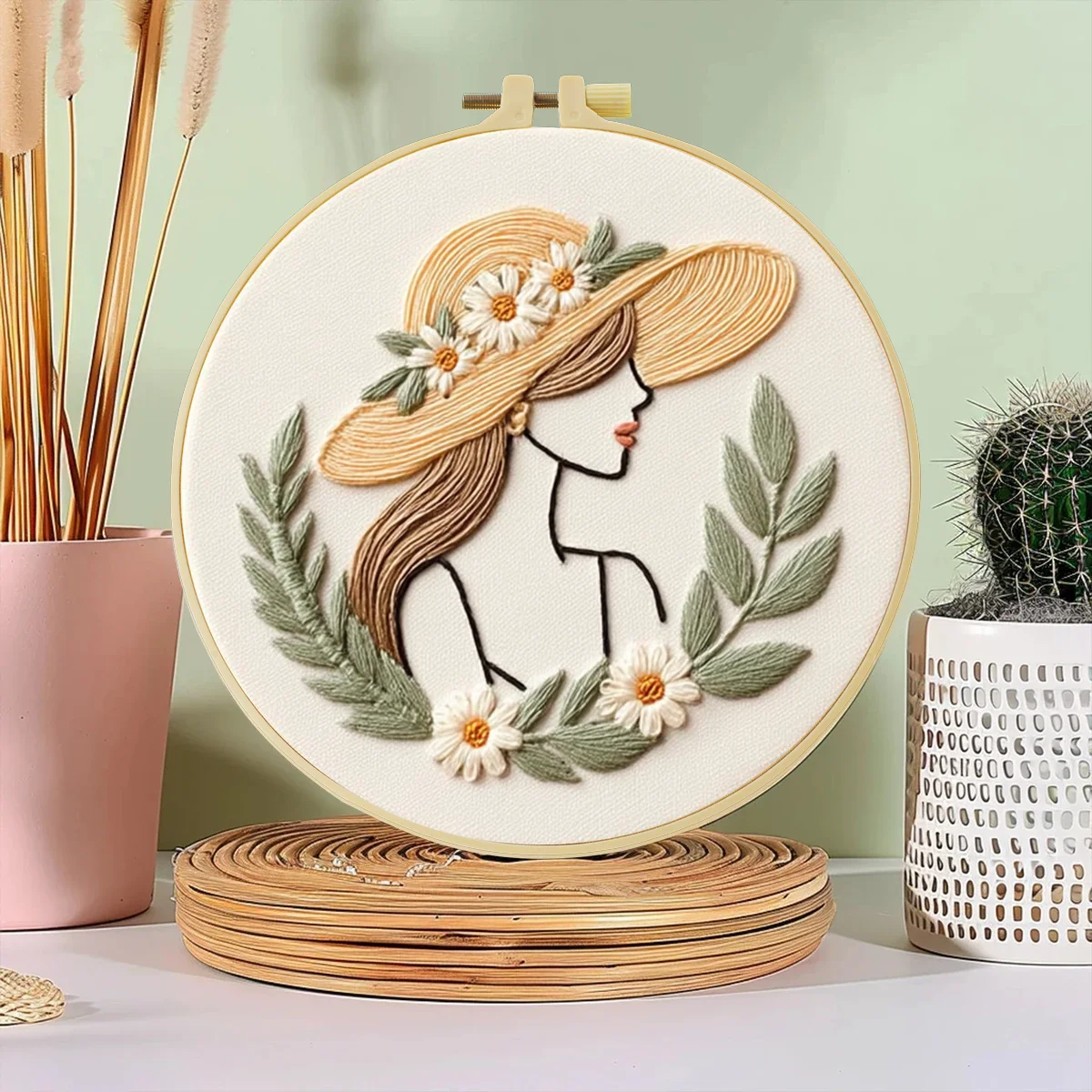 1개 20X20CM/15X15CM 7.87/6.3인치 자수 스타터 키트 DIY 키트 홈 데코