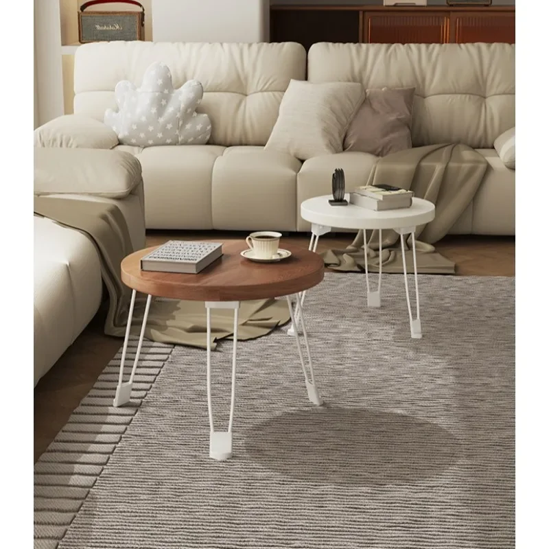 Small table foldable sofa edge few mobile small round table simple modern small apartment dining table outdoor creative home