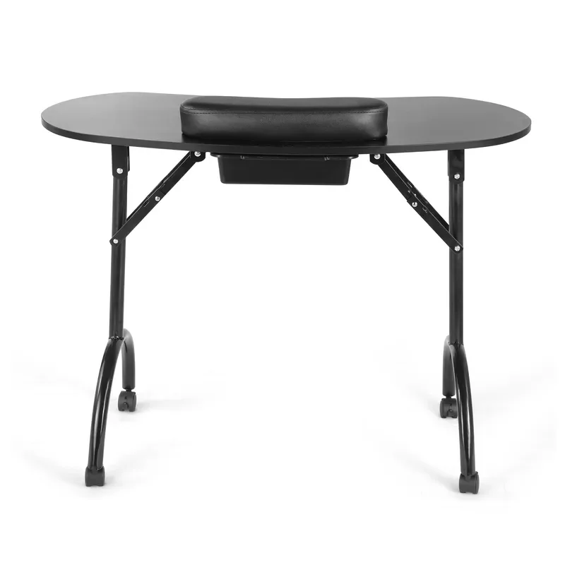Wholesale Portable Manicure Table Set Black Nail Table Chair for Salon Sex Table Manufacture for Living Room Use