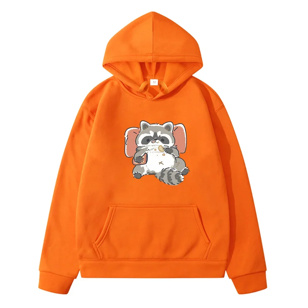 Kawaii Animals Little Raccoon Printed Sweatshirts Cartoon Long Sleeve Kids Hoodies Boys Girls Teens Pullovers Manga Streetwear