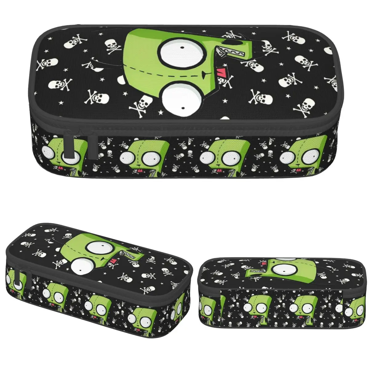 Fun Invaders Zims Cartoon Pencil Case Pencil Box Pen Holder for Student Large Storage Makeup Bags School Supplies Stationery