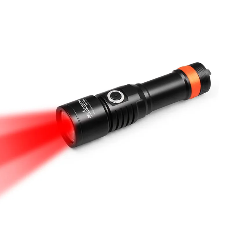 ORCATORCH D530 Professional Scuba Diving Flashlight Lantern Rechargeable Lamp Diving Torch Underwater Lantern Primary Dive Light