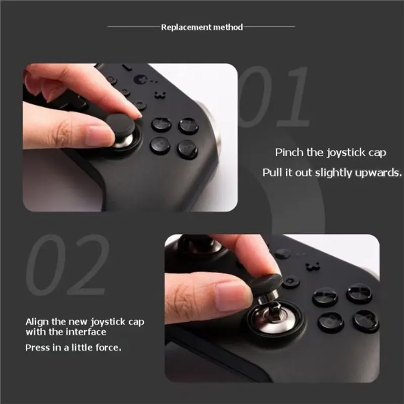 A33T 6 in 1 Thumbstick Kit for GuliKit KK3 Max KingKong 2 Pro Joystick Caps Keycaps 3 Height Adjustment Replacement Parts Gray